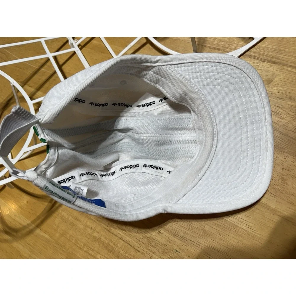 Adidas x Helas Skateboarding Hat White Green 3 Stripe Strapback Cap Rare Collab